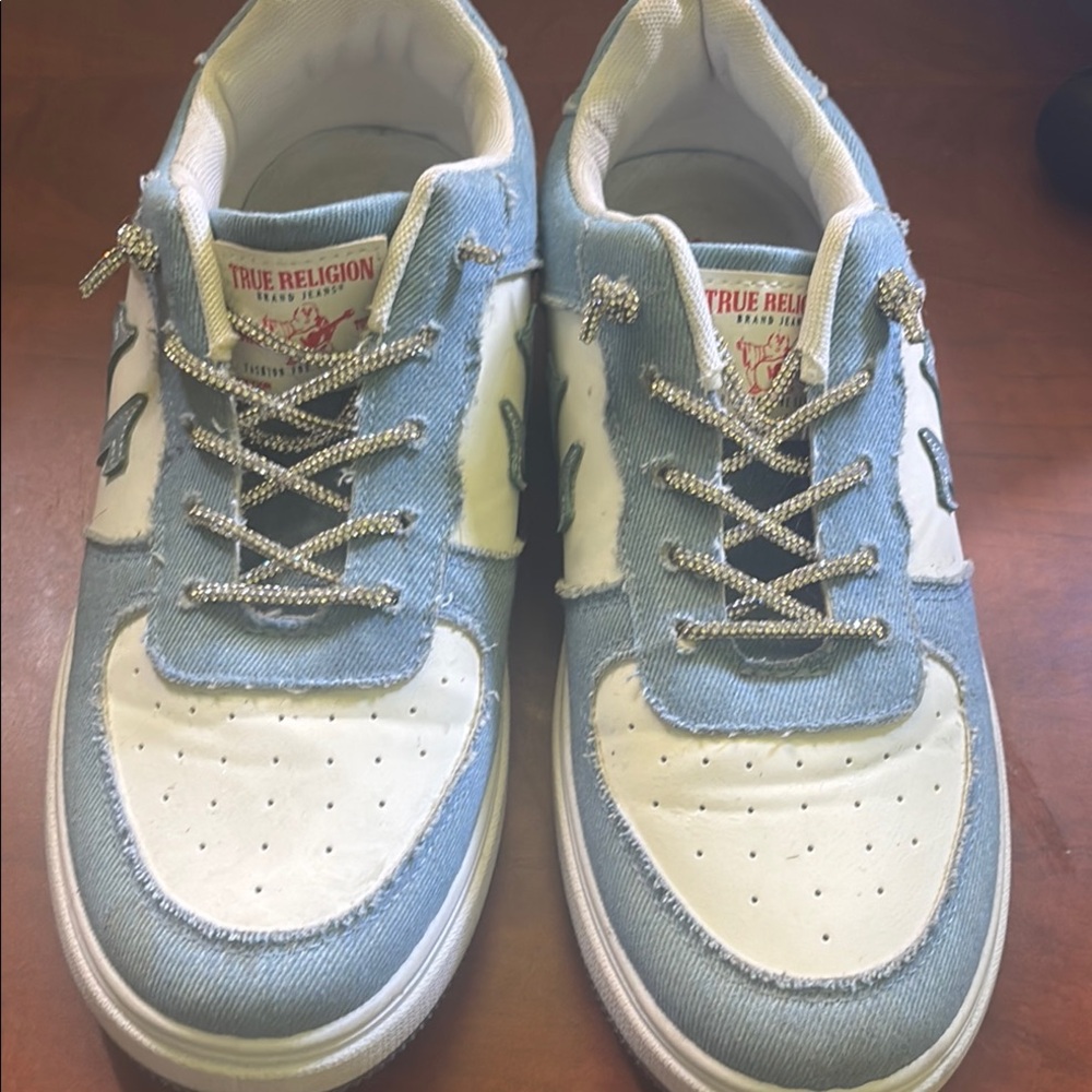True Religion Denim Blue and White Sneakers
